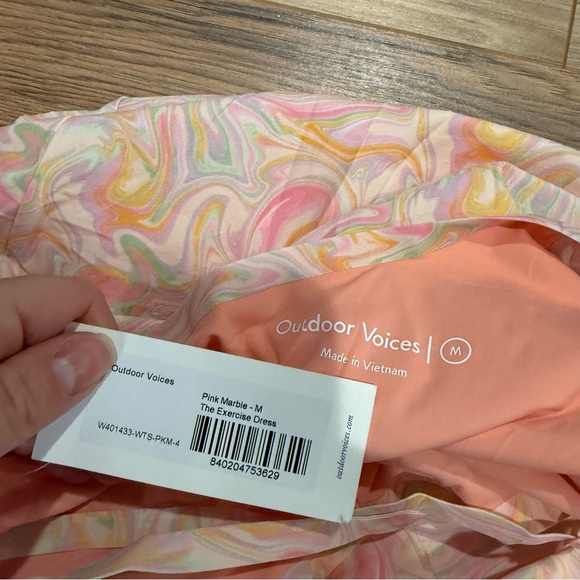 NWT Outdoor Voices The Exercise Dress Pink Marble - Picture 7 of 8